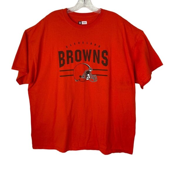 NFL Team Apparel Cleveland Browns Tshirt Mens Size 2XL Orange Fanwear - Picture 1 of 6
